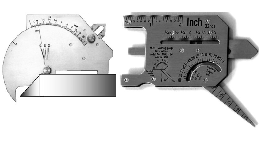 Welding gauge untuk mengukur sudut bevel