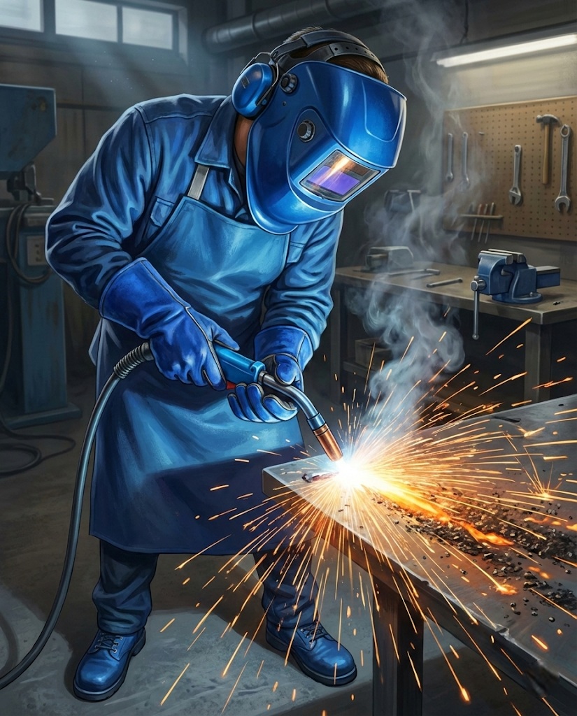 seseorang yang sedang melakukan demonstrasi pengelasan dari harga carbon gouging terbaik